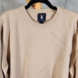Ivy Crew $58‎ XL Beige 100% Cotton Classic Crewneck Fisherman Sweater Vintage